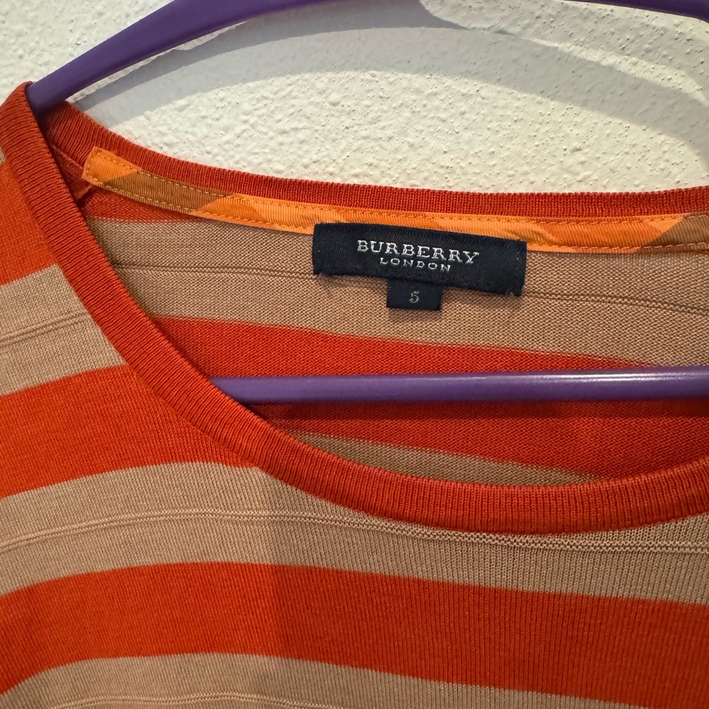 Burberry London Striped Knit Long Sleeve Top | Size S - Picture 3 of 5